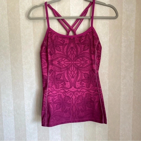 Athleta Pink Floral Tank Top Size XS - Picture 1 of 5